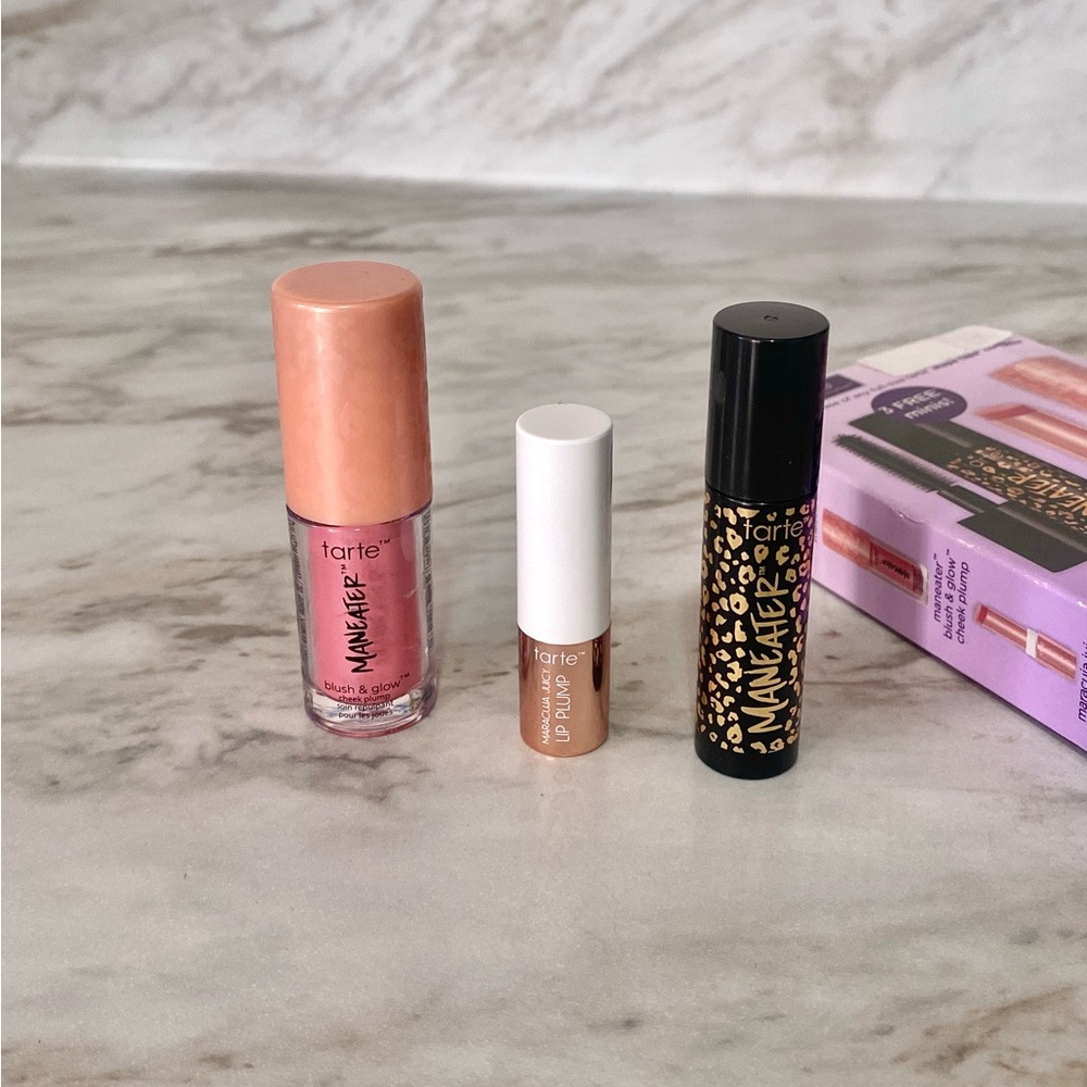 🪞 NEW Set of 3 tarte must have beauty mini trio mascara, lip, blush set